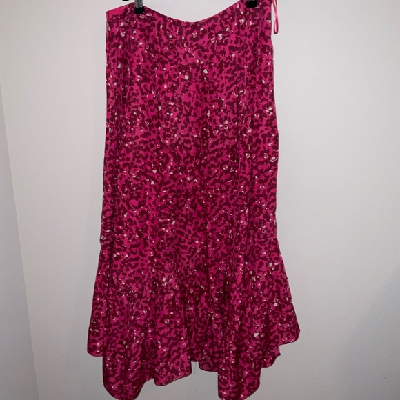 Marie Oliver Edie Midi Skirt Hot Pink / Barbie Pink / Cheetah Print - Picture 2 of 8